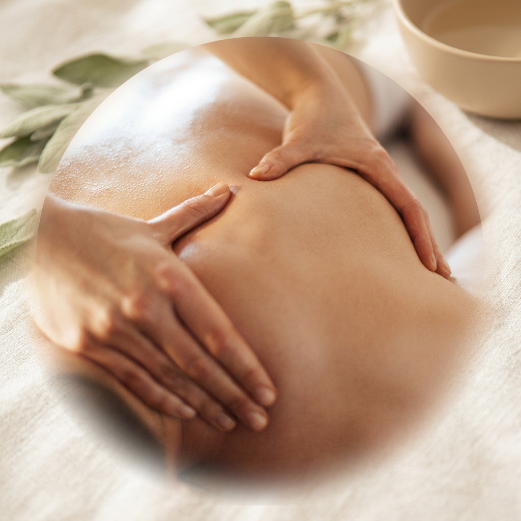 Therapeutische Tuina-Massage an Schulter und Nacken in ruhiger Praxisatmosphäre